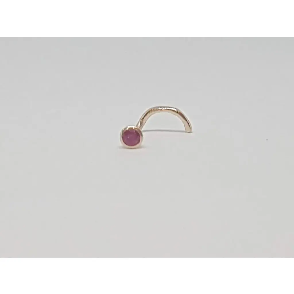 Золотая серьга-пирсинг в нос Dear с фианитом. 1023.1 розовый - фото 3