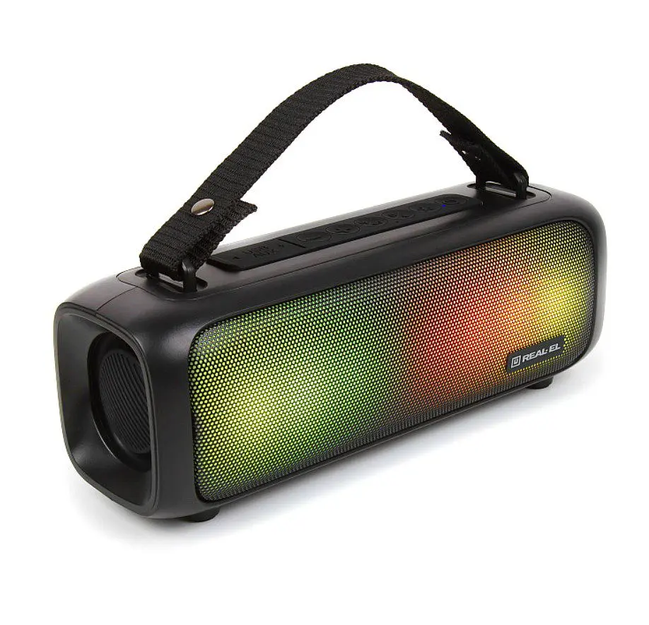 Портативна колонка REAL-EL RX717 8 W Bluetooth TWS, RGB, Black - фото 3