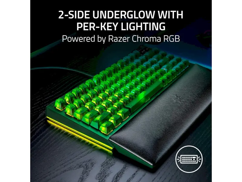 Клавіатура Razer BlackWidow V4 75% Phantom Green Edition (RZ03-05003300-R3M1) - фото 10