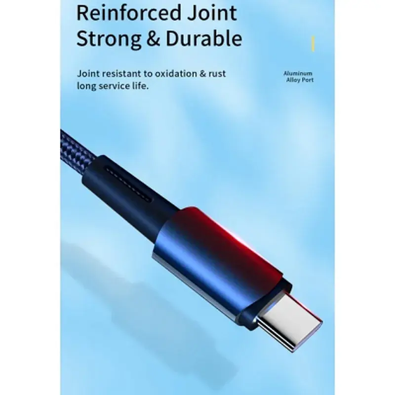 Дата кабель USB 2.0 AM to USB-C 2.0m 100W blue Essager (EXC7A-CGA03-P) - фото 8