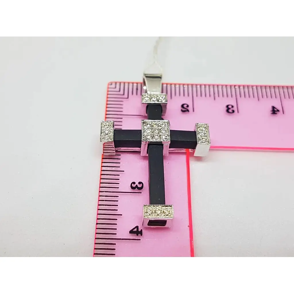 Золотий хрестик Гаразд "Спаси і збережи" з діамантом. 3041757ББ - фото 5