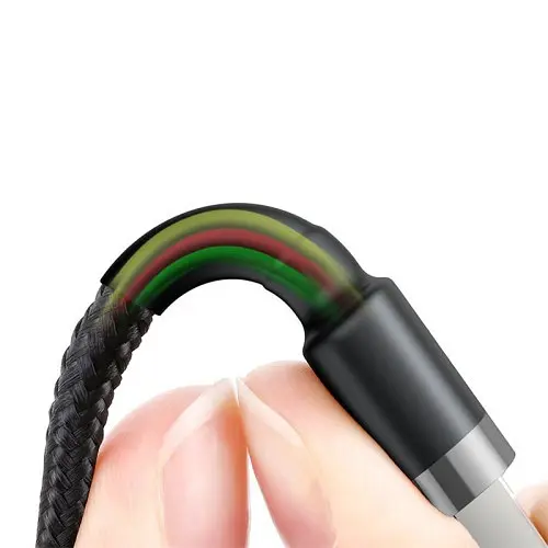 USB кабель Baseus Cafule for Ligtning 2,4A/0,5m. чорно-сірий CALKLF-AG1 - фото 8