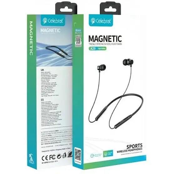 Наушники беспроводные Celebrat A29 Bluetooth с затылочной дугой черные - фото 4