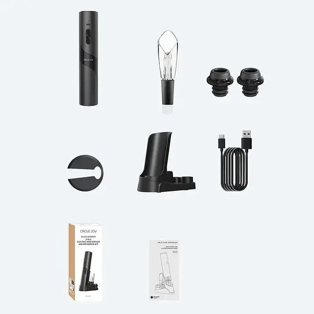 Набор для вина с электроштопором Circle Joy Wine Opener and Preserver Set (CJ-TZ21) - фото 2