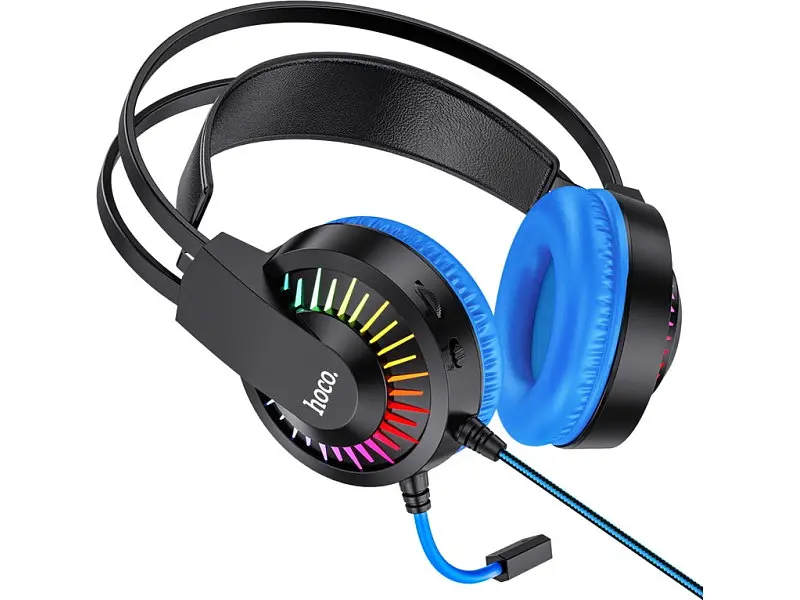 Навушники з мікрофоном Hoco W105 Joyful Black/Blue - фото 2