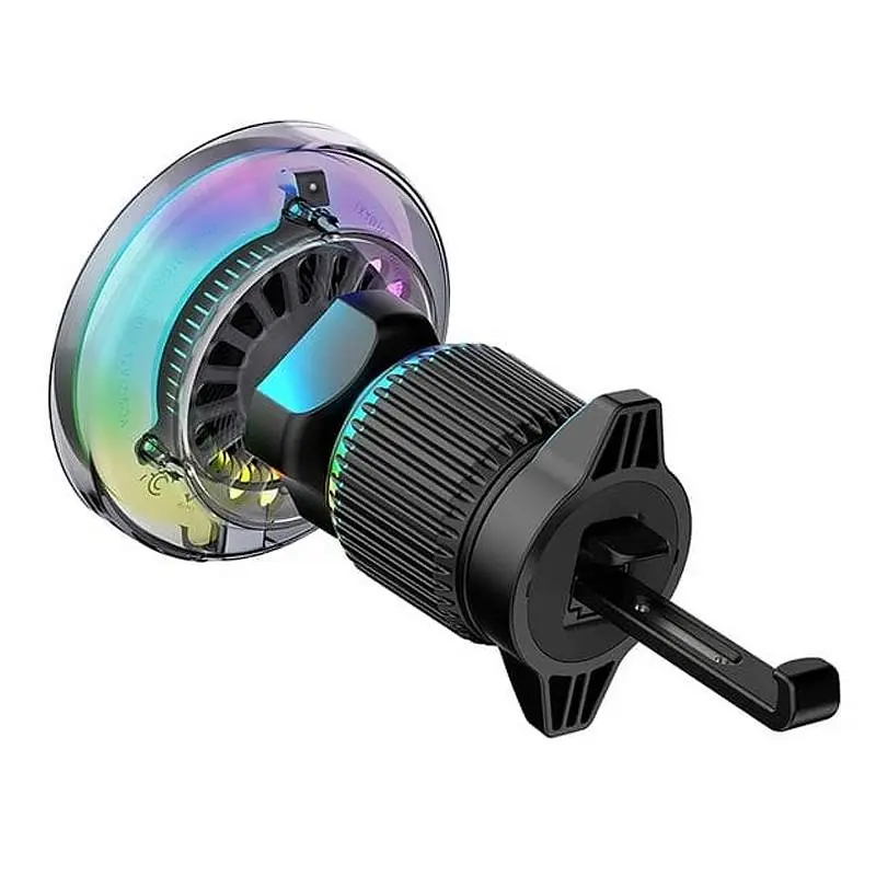 Автодержатель с БЗП Wiwu CH-324 Aurora Qi2 15W Black - фото 2