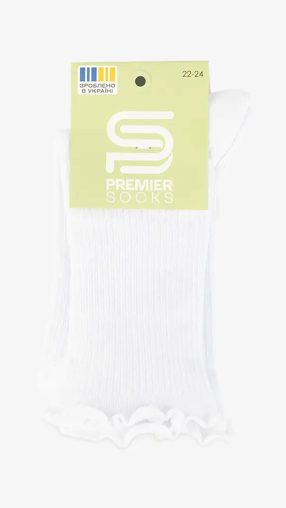 Шкарпетки для дівчинки Premier Socks Рубчик 18-20 Білий (4820203375219) - фото 3
