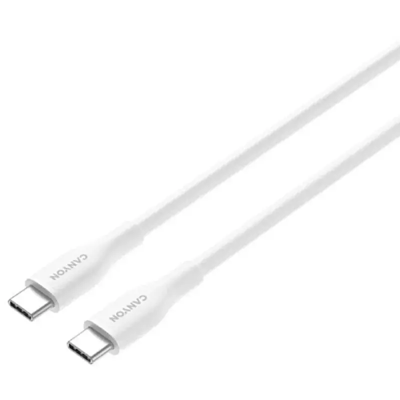 Дата кабель USB-C to USB-C 1.0m CC60SC10 60W Silicon White Canyon (CNS-CC60SC10W) - фото 3