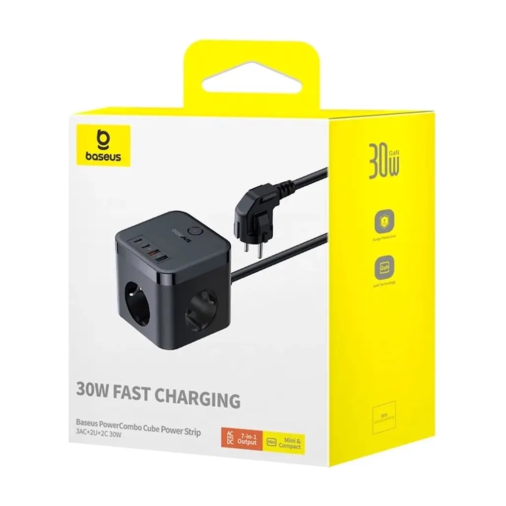Мережевий фільтр живлення Baseus PowerCombo Cube Power Strip (E00066400117-00) - фото 6