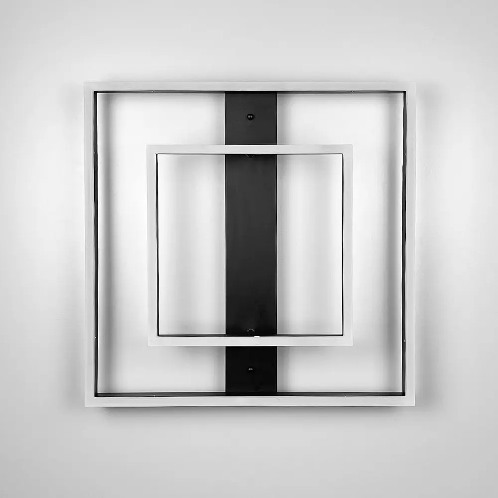 Сучасний LED-світильник у чорному корпусі із двох квадратів 50х50 см | Line F | Арт. 331-500 BK - фото 4