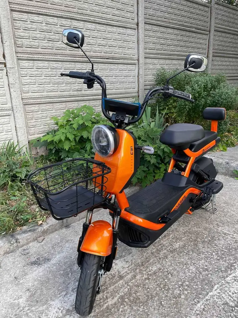 Электроскутер Двухместный Crosser CR1 (800W, 60V, 24ah графен АБК) Оранжевый - фото 5