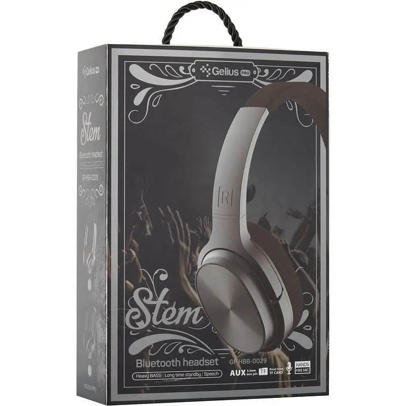 Навушники Stereo Bluetooth Gelius Ultra Stem GL-HB-0029 Black/Brown - фото 3