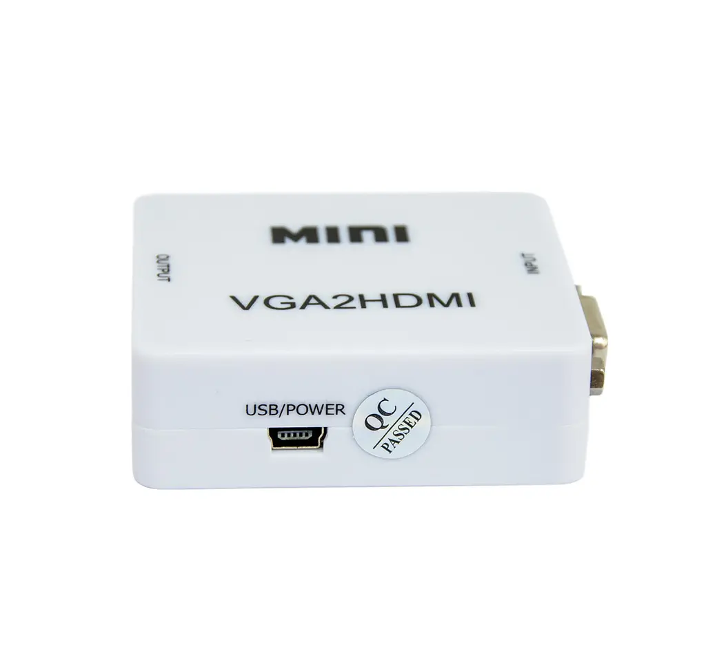 Перехідник з VGA HDMI зі звуком MiNi VGA2HDMI білий конвертор vga to hdm - фото 3