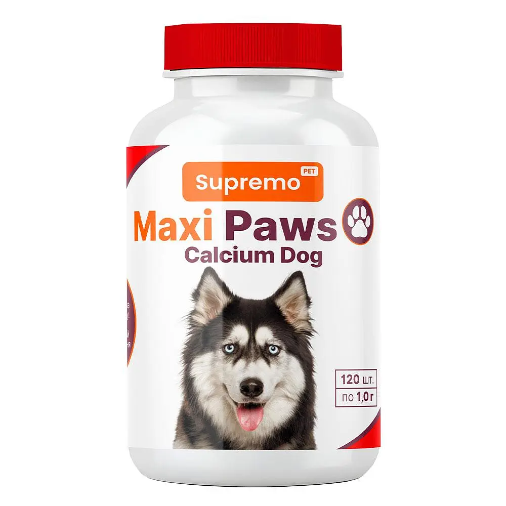 Вітаміни Maxi Paws Кальцій для собак, 120 табл. × 1 г