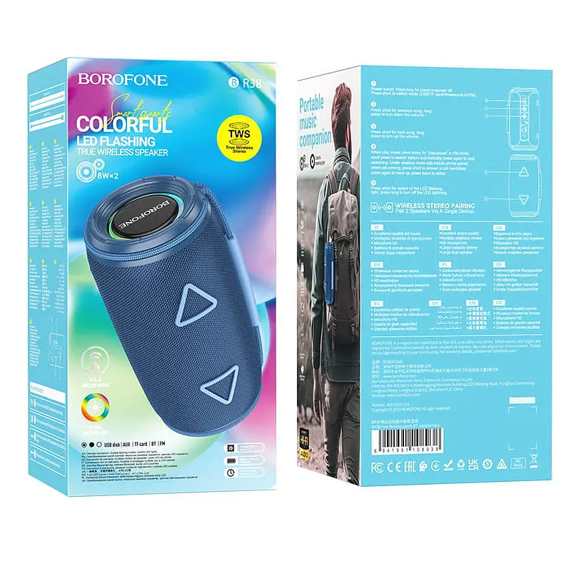 Bluetooth Колонка Borofone BR38 Free-flowing sports Blue - фото 2