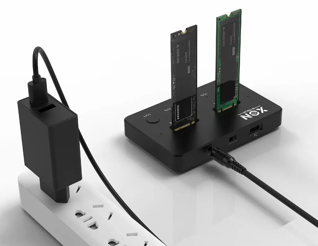 Док-станція клонувальник XON MemoryDock для M.2 NVMe PCIe + NGFF SATA USB 3.1 Type-C Чорний (XMD1C13NN2PB 6488) - фото 5