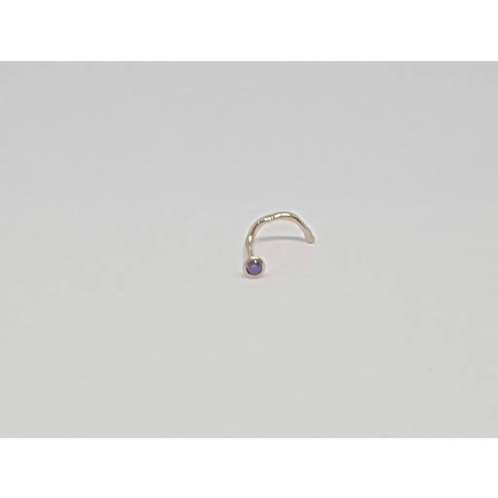 Золотая серьга-пирсинг в нос Dear с фианитом.1024.1 Фиолетовый - фото 3