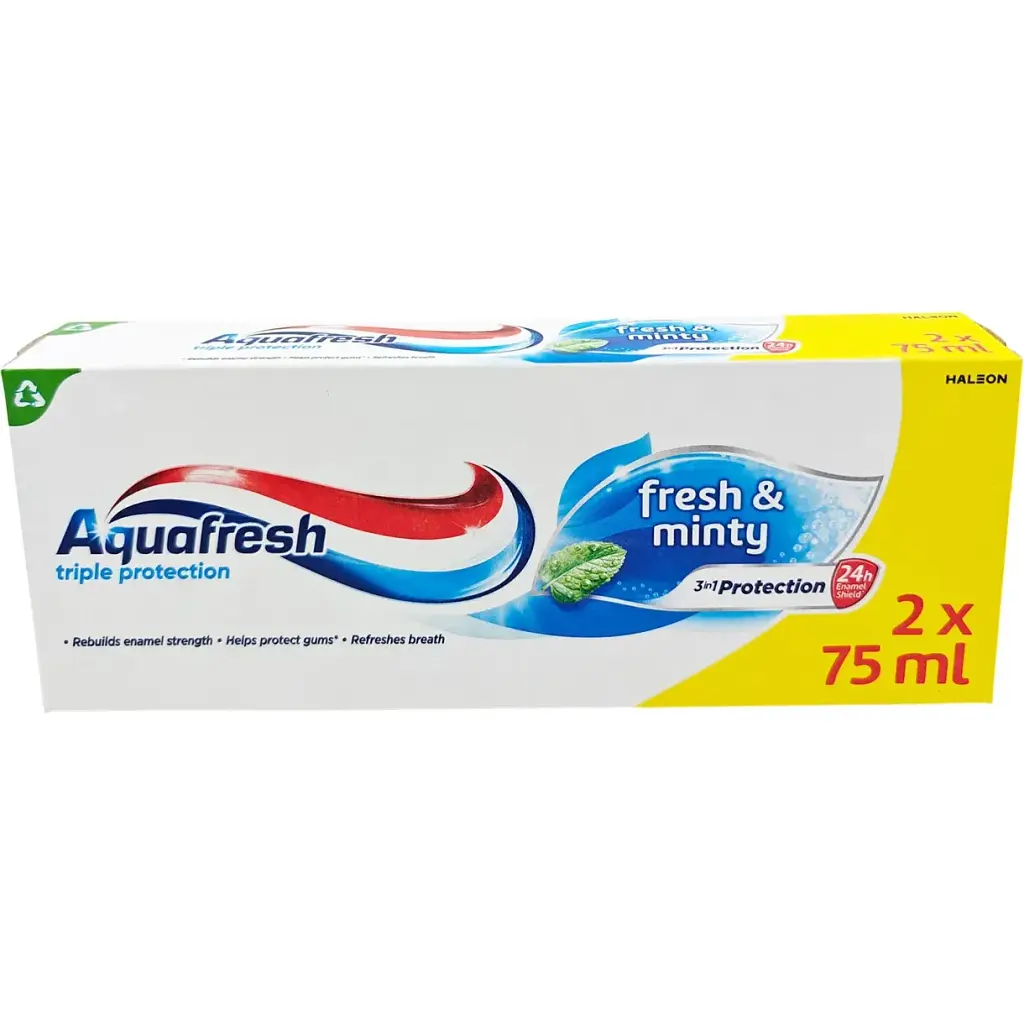 Зубна паста Aquafresh освіжаюча-м'ятна 2 шт. x 75 мл - фото 1