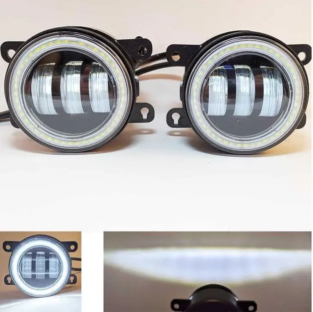 Протитуманні LED Фари круглі / Лінза з ДХО / D87мм / 12V / 15W / 6500K / 2 шт. - фото 2