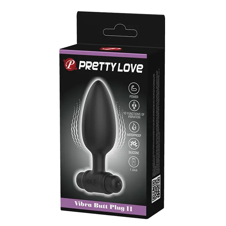 Анальна пробка - Pretty Love Vibra Butt Plug II Black - фото 2