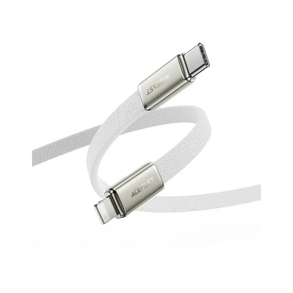 Дата кабель USB 2.0 AM to Lightning 1.2m 30W nylon white Acefast (6974316286240) - фото 4
