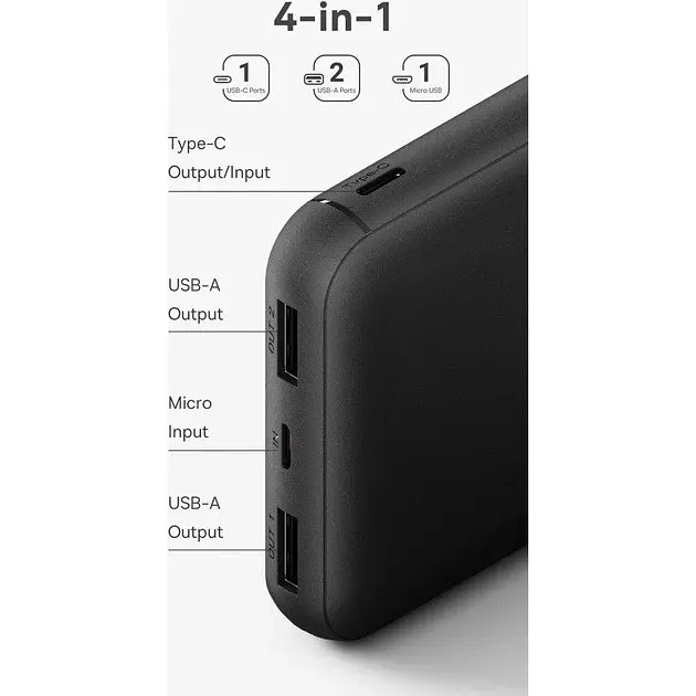 Зовнішній аккумулятор Baseus Lipow power Bank 20 000mAh 15W P10079100113-00 чорний - фото 4