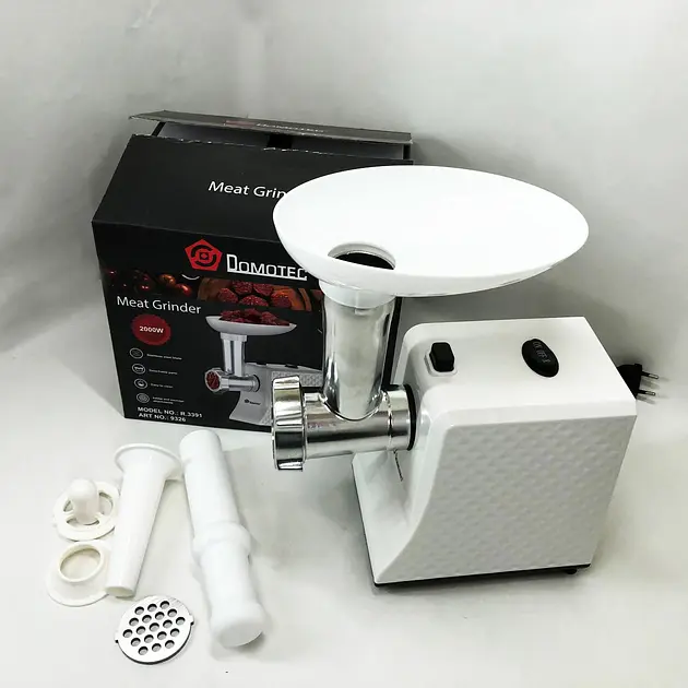 М'ясорубка електрична domotec r3391 2000 Вт, компактна м'ясорубка для дому, м'ясорубка 3 в 1 - фото 4