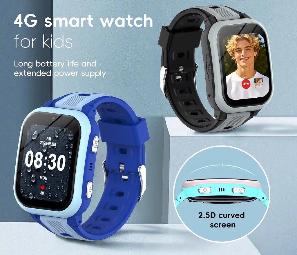 Розумний дитячий годинник Lemfo KT41 з GPS трекером і 4G SIM-карткою Смарт-годинник для дитини камерою, прослушкою, 16 Гю памʼятю та YouTube, TikTok і Viber До 5 днів роботи Синій - фото 12