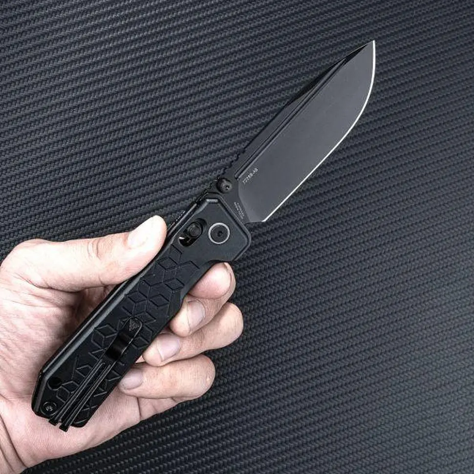 Ніж складаний туристичний SRM Rubik 7228B-AB2 (8.7 см) 14C28N / алюміній чорний (Anti-Loosening Pivot) - фото 4
