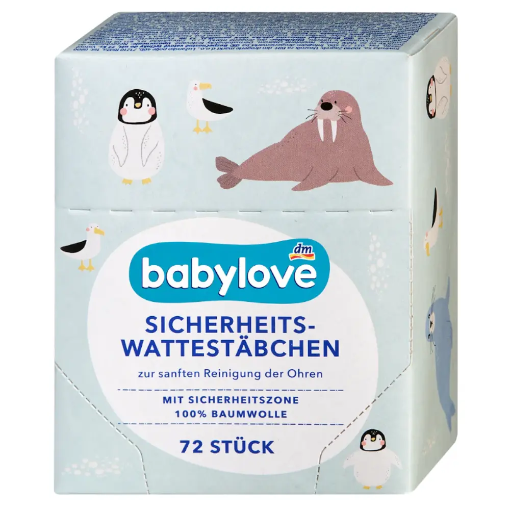 Дитячі вушні палички Babylove з обмежувачем безпеки, 72 шт - фото 2