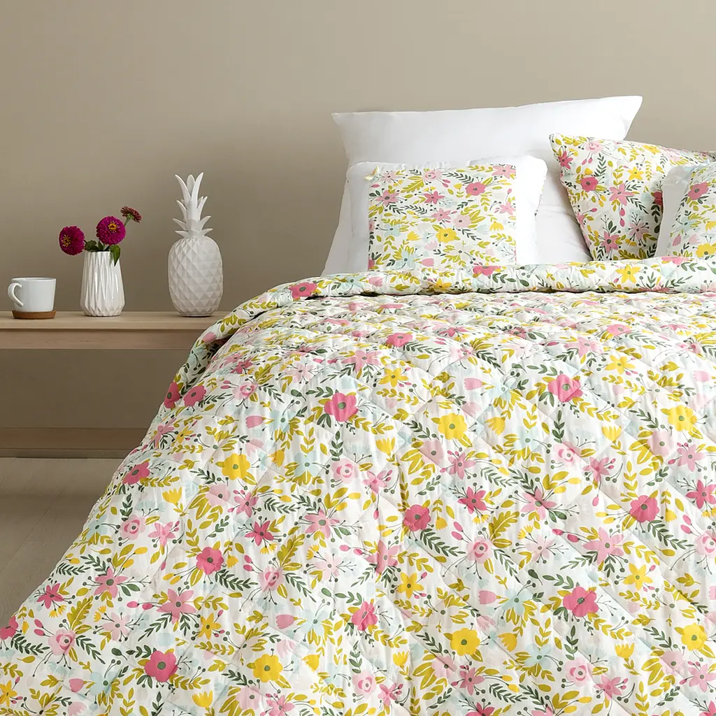 Двостороннє покривало Ideia Стиль Cube квіти та м'ята 210 х 140 см (8-32403) - фото 8