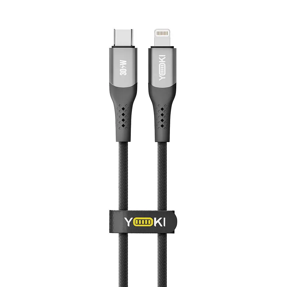 Кабель для заряджання та обміну даними Yoki YK-SO15 SOLID Series 30W 3A/10V 0.25 м Чорний