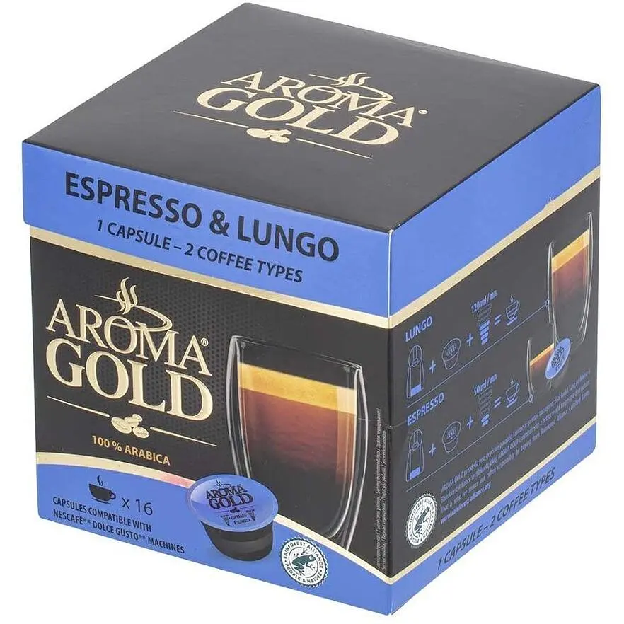 Кава в капсулах Aroma Gold Espresso & Lungo 128 г - фото 2