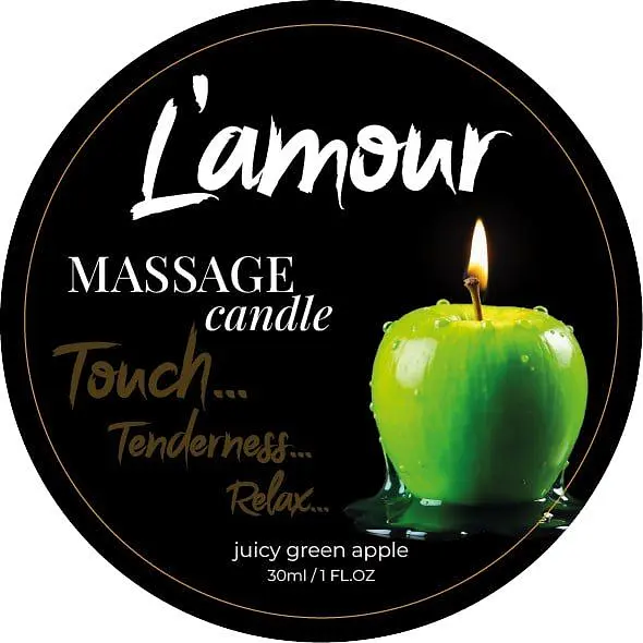 Масажна свічка Lamour Juicy Green Apple, 30 мл (зелене яблуко)