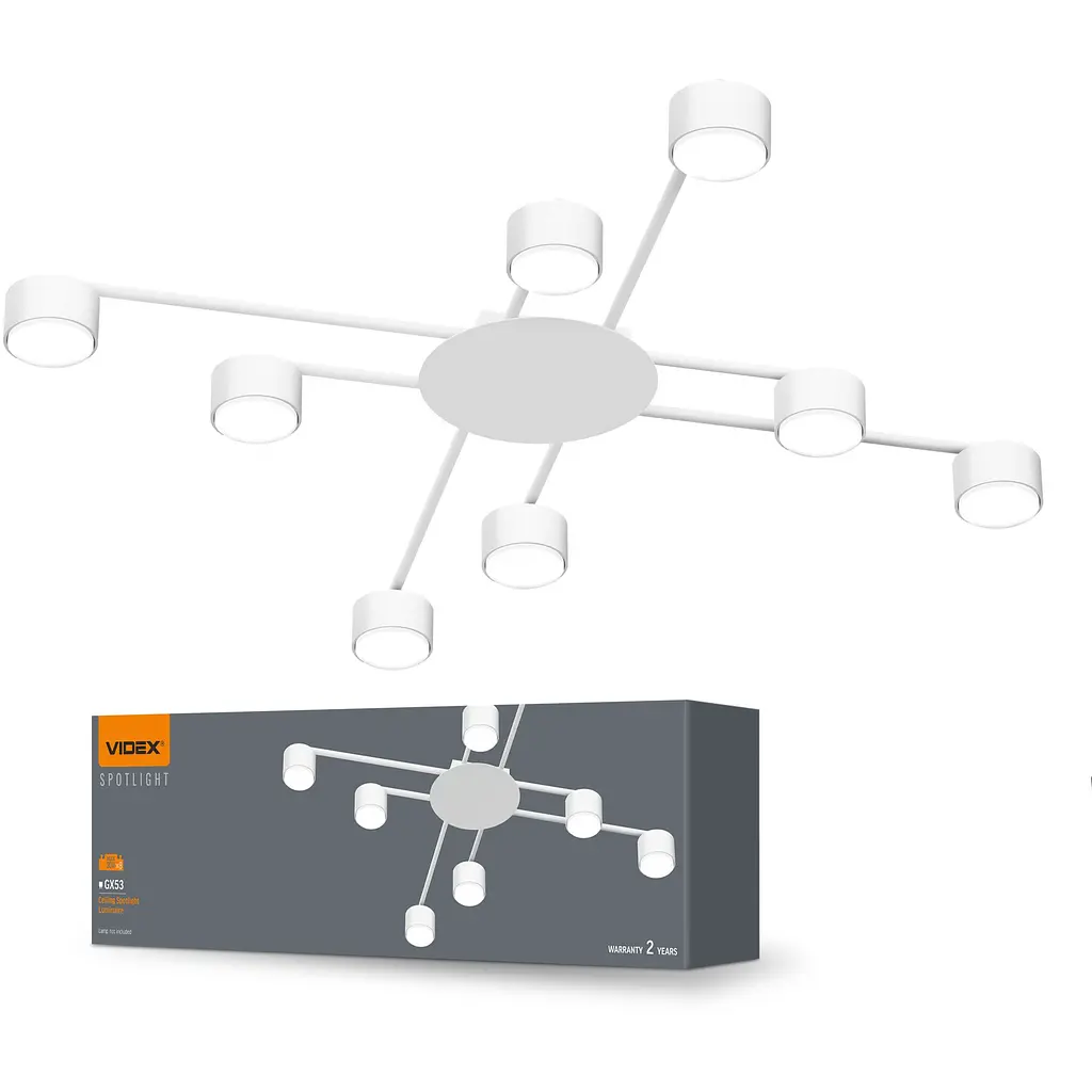 Светильник Videx под лампу 8xGX53 накладной белый (VL-SPF22B-W) - фото 2
