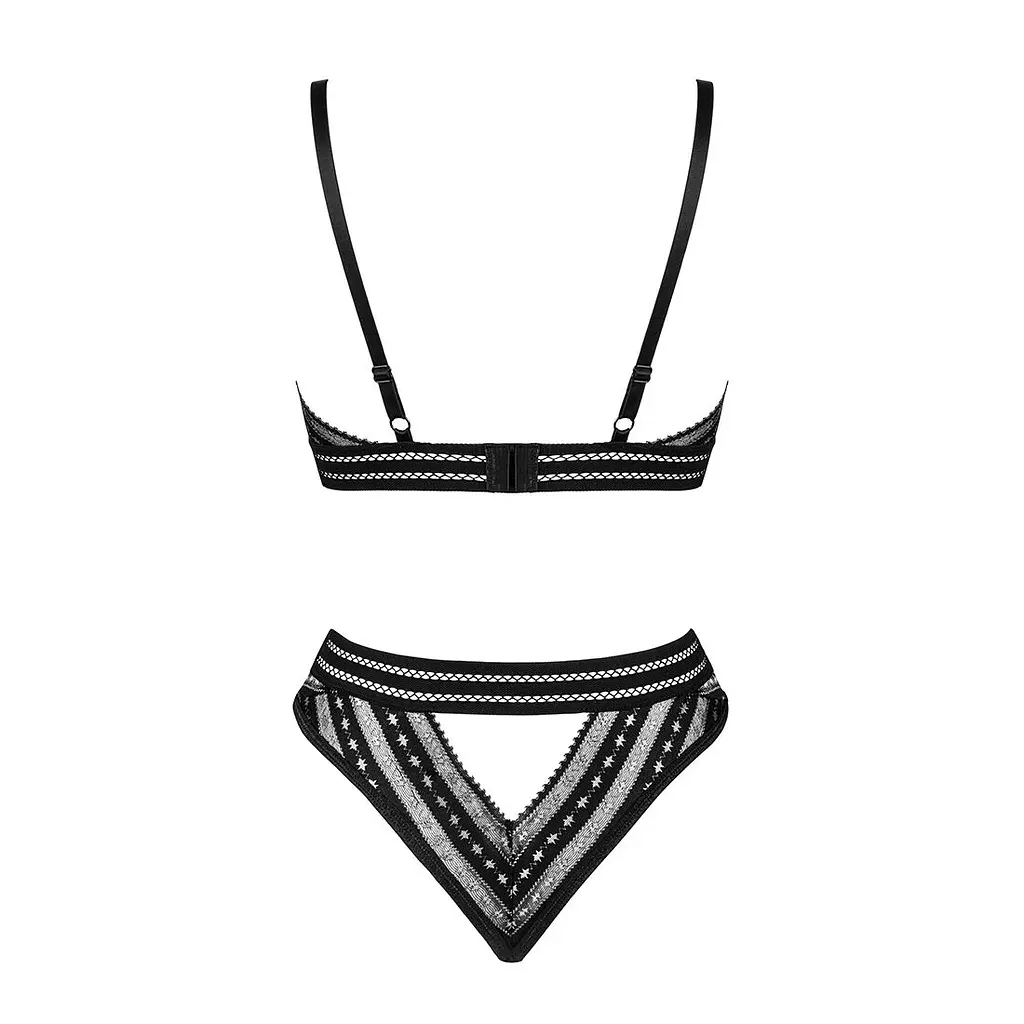 Комплект білизни Obsessive Natilya 2-pcs set XS/S, black, бюстгальтер, трусики - фото 6
