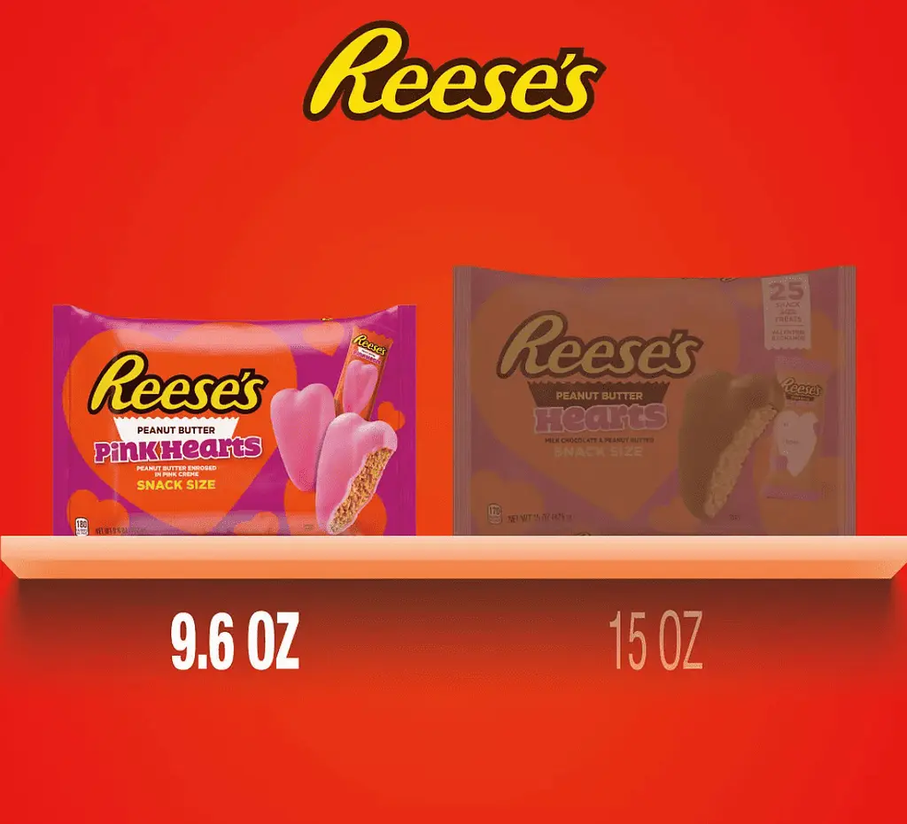 Шоколадні цукерки Reese's Valentine's Day Peanut Butter Pink Hearts Candy 272г - фото 3