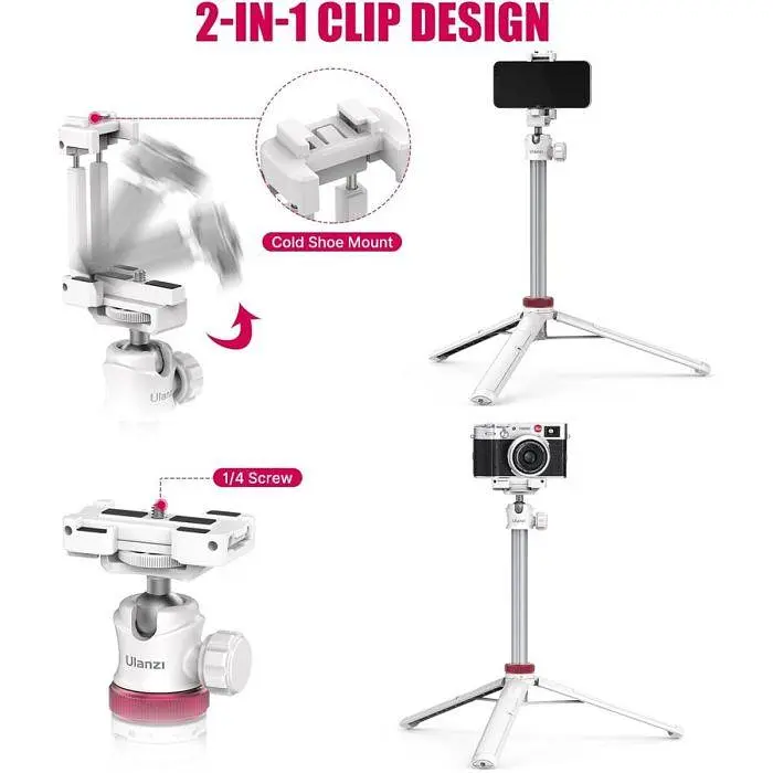 Штатив Ulanzi Vijim Multi-functional Xiaomini Tripod White UV-2503A MT-44 White - фото 3