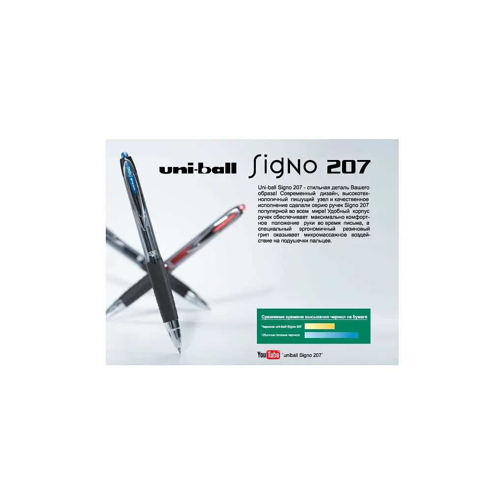 Ручка гелева UNI автоматична Signo 207 чорний 0,5 мм (UMN-207.(05).Black) - фото 4
