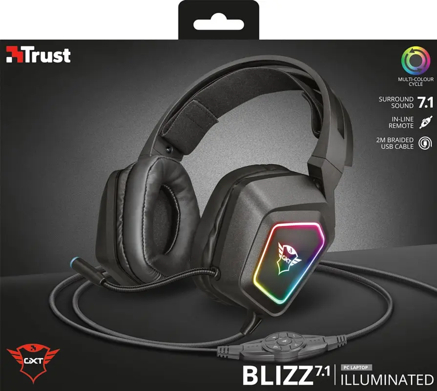 Гарнітура ігрова Trust GXT450 BLIZZ 71 RGB USB Black (23191_Trust) - фото 8