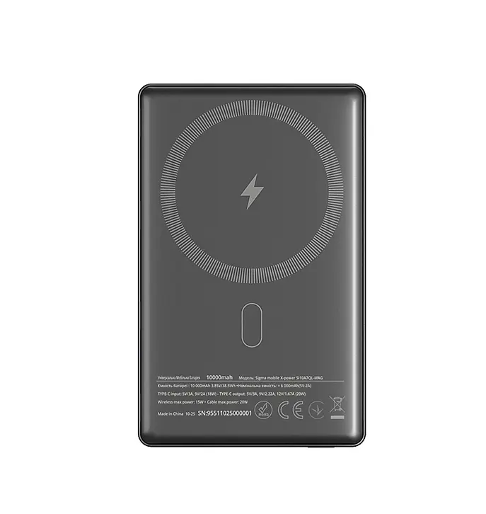 Портативна батарея Sigma mobile X-power SI10A7QL-MAG 10000 mah Grey - фото 4