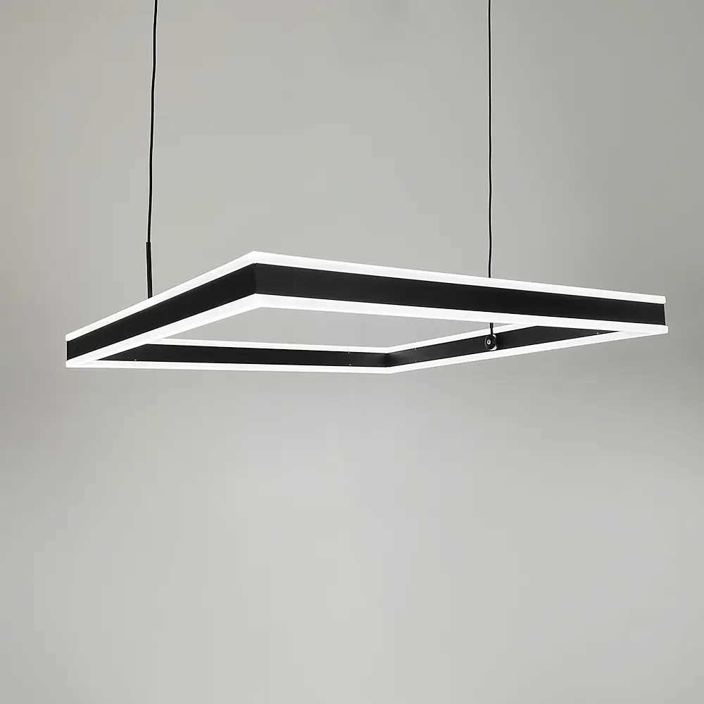 Люстра с подвесным квадратом в черном корпусе 60 см Ст. 303S-600 BK | Line F - фото 7