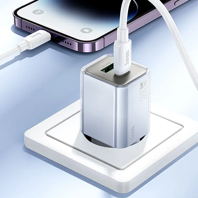 МЗП Hoco N46 Glorious PD20W+QC3.0 (1USB-A/1C) Blue - фото 5