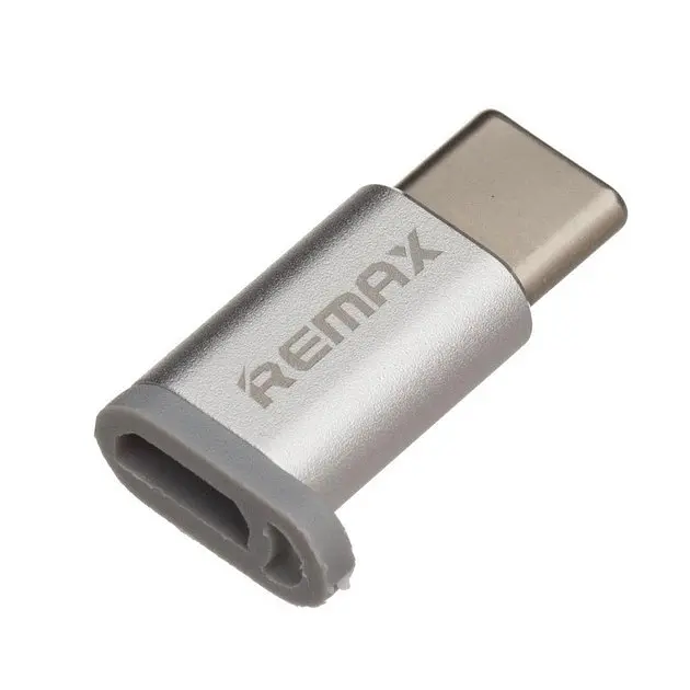 Адаптер Remax Nomi металевий 2 in 1 мicro USB/Type-C сіро-золотистий - фото 2