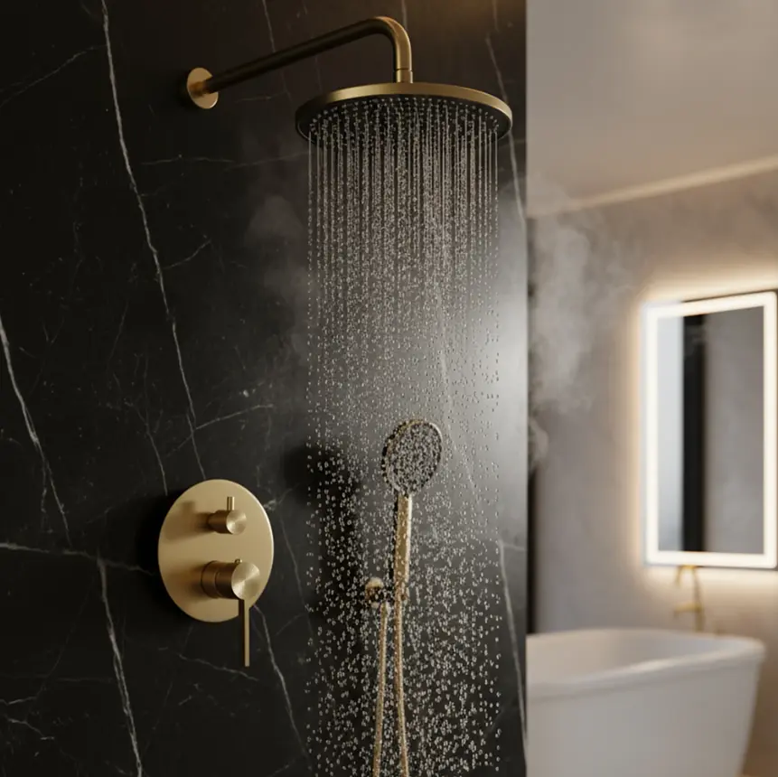 Душова система прихованого монтажу Rea Foster brushed gold REA-P6441 - фото 4