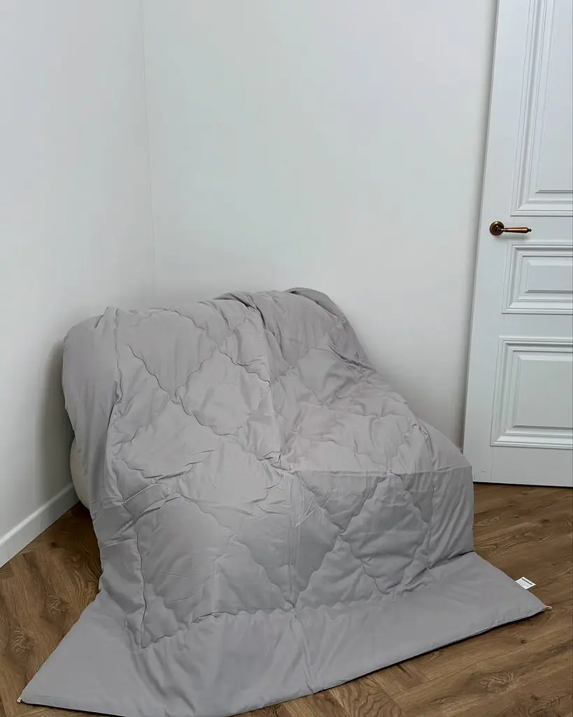 Ковдра євро Dushka Home 21332 200х220 см сіра