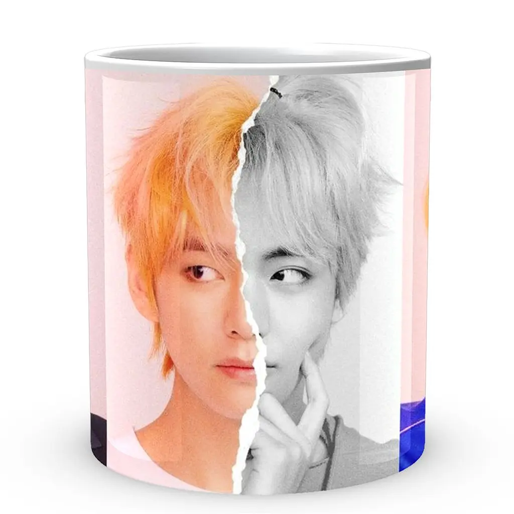 Кухоль GeekLand Bangtan Boys Чон Чонгук, Кім Техен, Кім Сокджін BTS CP 04.464 330 мл білий - фото 2