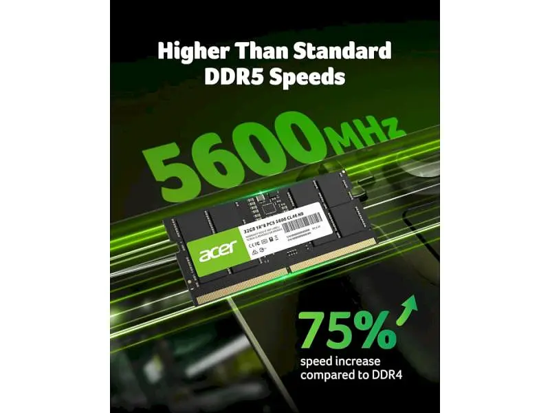 Пам'ять для ноутбуків Acer 32 GB SO-DIMM DDR5 5600 MHz SD200 (BL.9BWWA.419) - фото 7