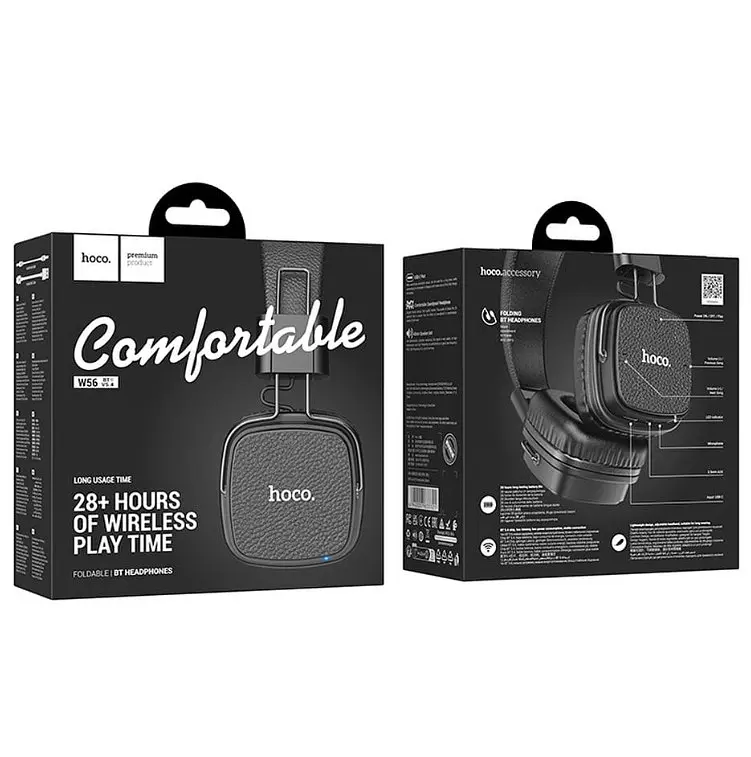 Наушники Hoco Bluetooth W56 Earl BT headphones черные - фото 2
