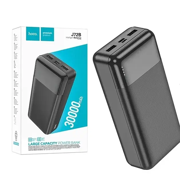 Універсальна мобільна батарея Power Bank Hoco J72B 30000 mAh (Чорний) - фото 3